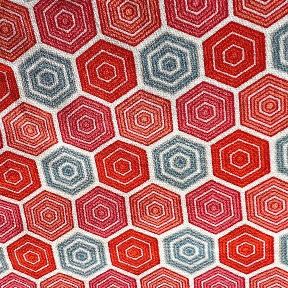 GAP Slim Cropped Orange Gray Geometric Hexagon Pants Size 16 Cotton Stretch - Picture 2 of 11